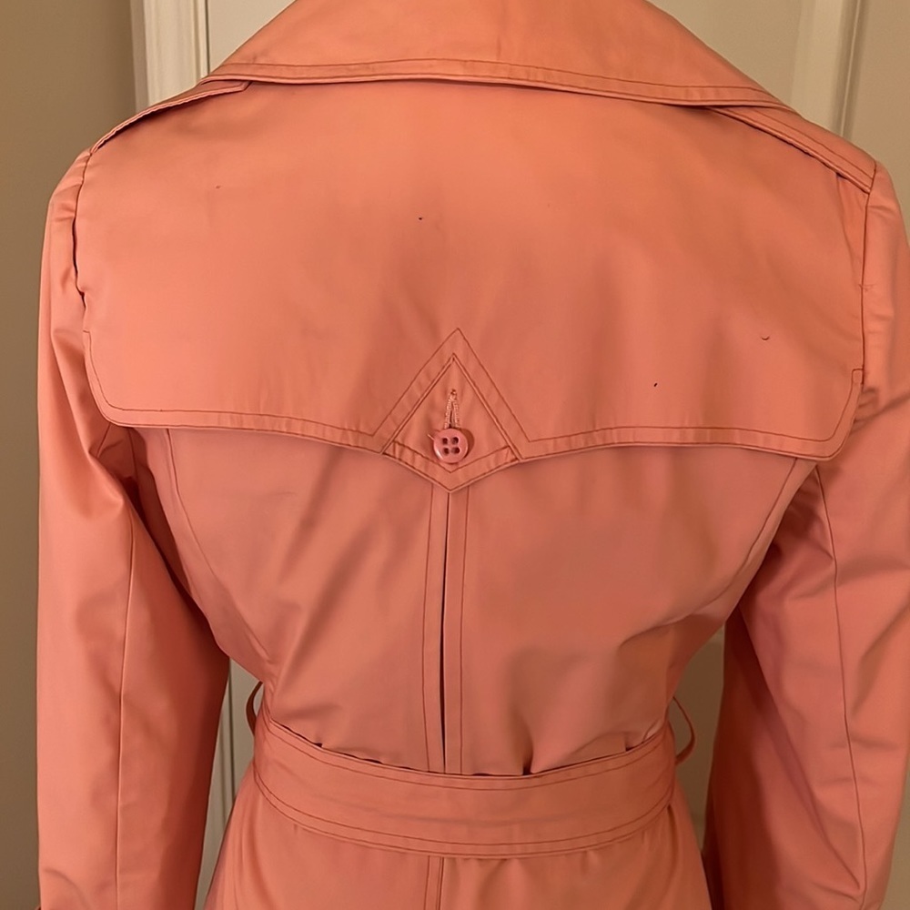 Vintage Mulberry Street pink coral colored trench coat Junior size 11/12 - Picture 6 of 10